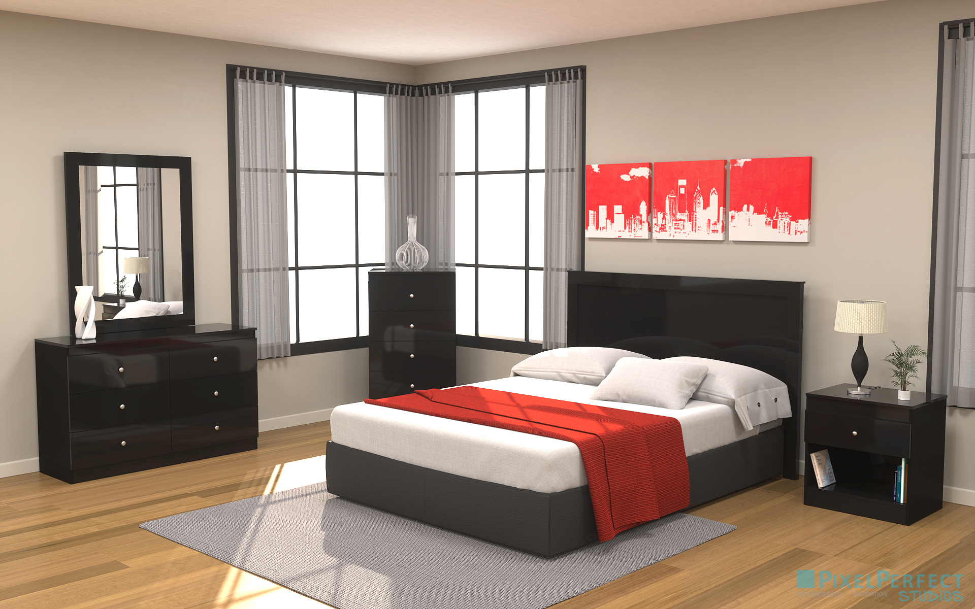 bedroom red